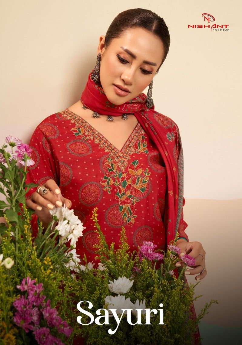 NISHANT FASHION SAYURI FESTIVAL SILK DISCHARGE FOIL DESIGN S...