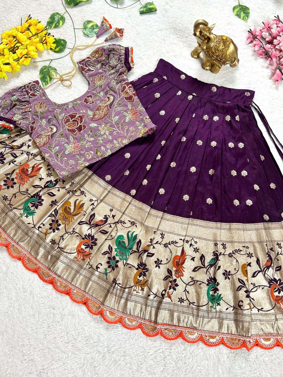 PAITHANI BORDER SILK FABRIC DESIGNER LOOK FESTIVAL SPECIAL K...
