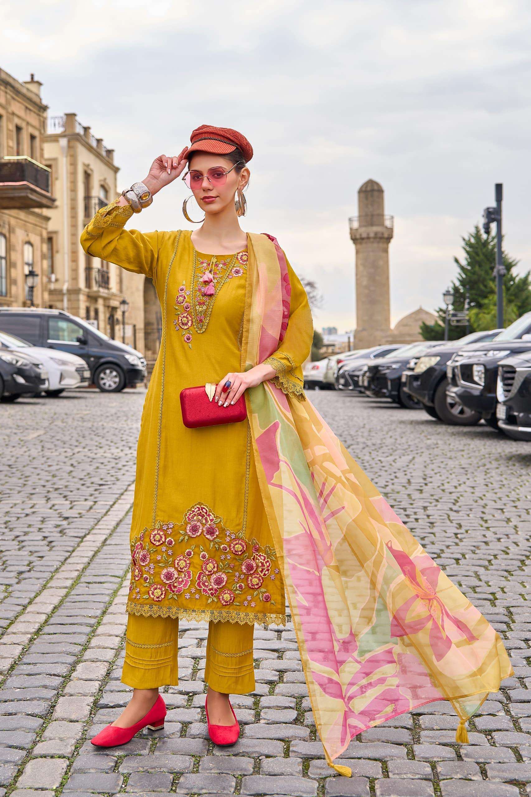 PAVISHKA FASHIONS VATICAN SILK HANDWORK PRETTY SUIT FOR PART...