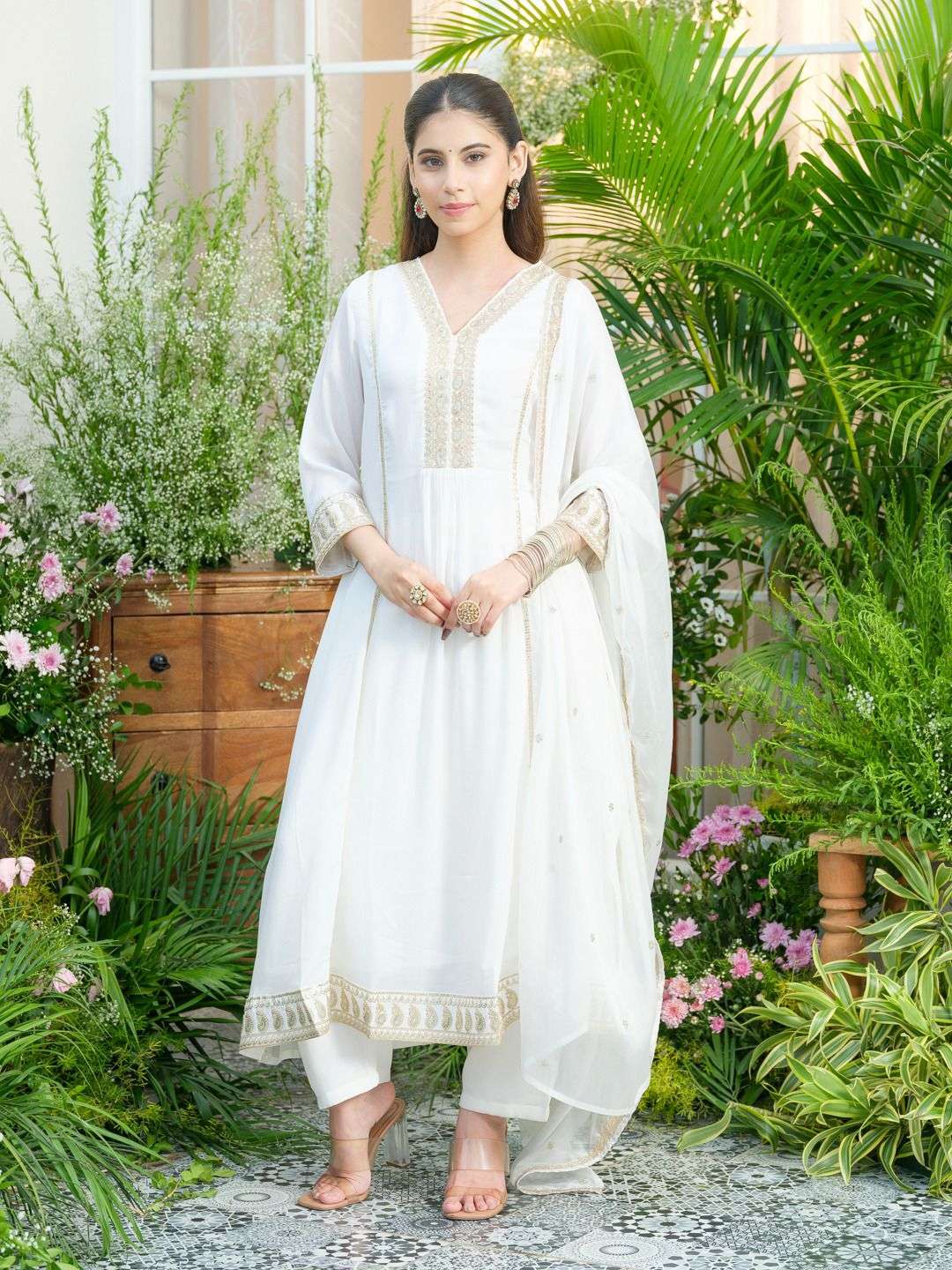 PN DIWALI CLASSIC LOOK CHINON FABRIC STITCHED SALWAR KAMEEZ ...