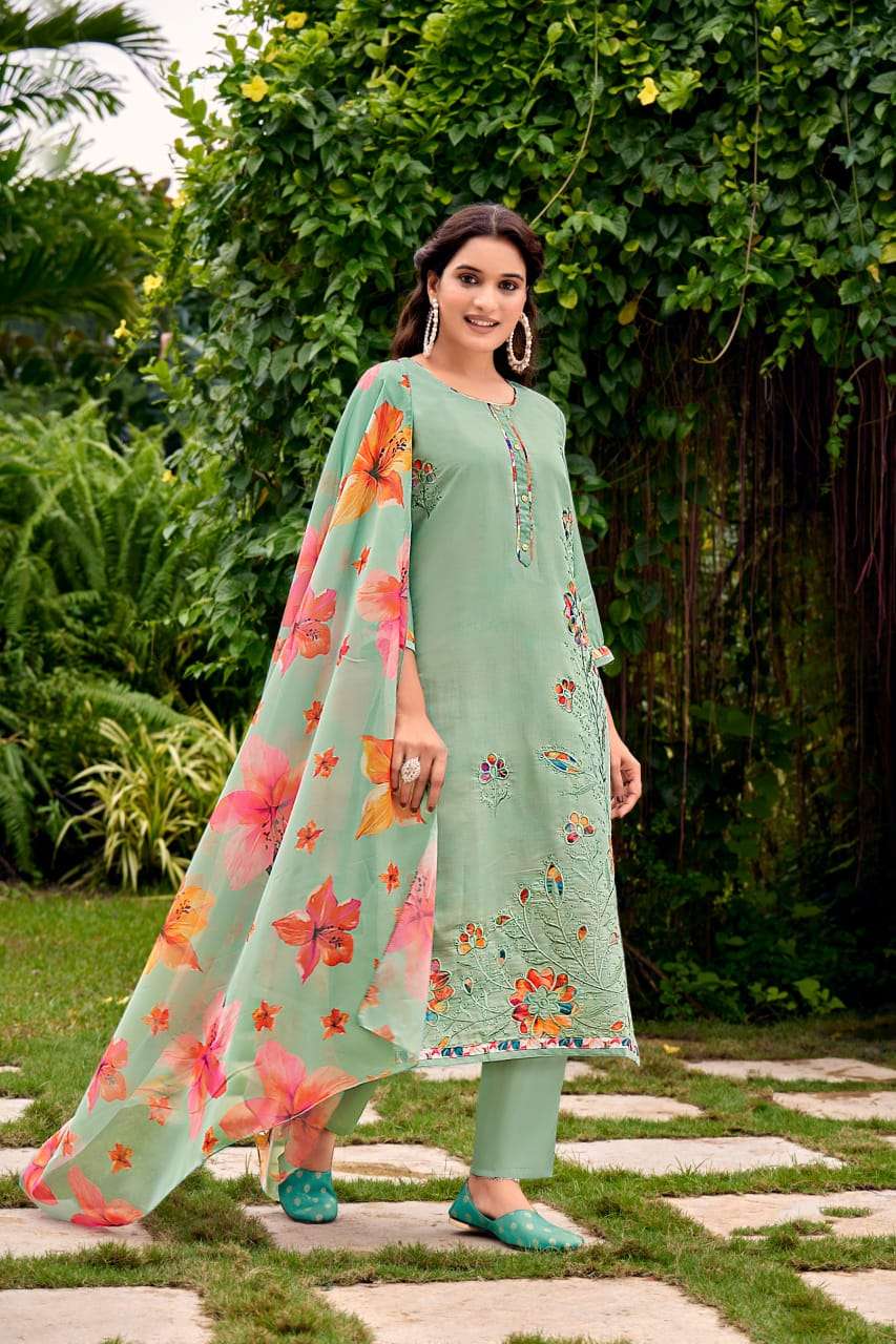 PURE HEAVY SILK EMBROIDERY WORK PRETTY SUIT FOR SPECIAL CLOT...
