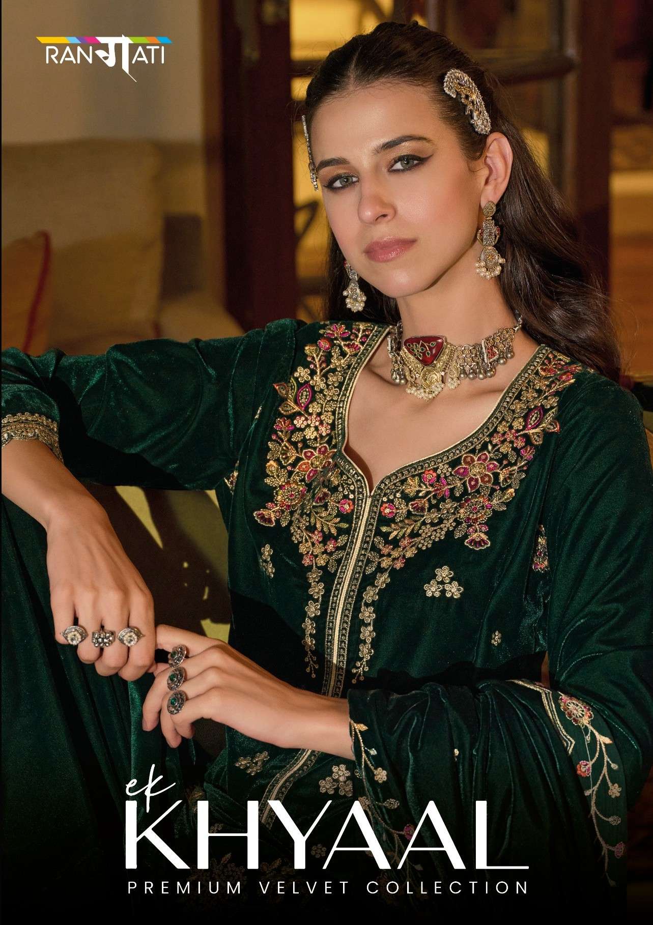 RANGATI PRINTS EK KHYAAL VELVET WITH EMBROIDERY WORK EXCLUSI...