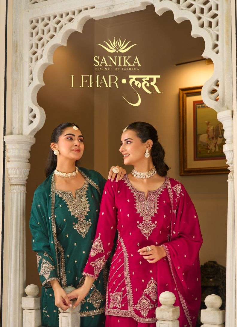 SANIKA FASHION LEHAR PREMIUM SILK HEAVY EMBROIDERY WORK KURT...