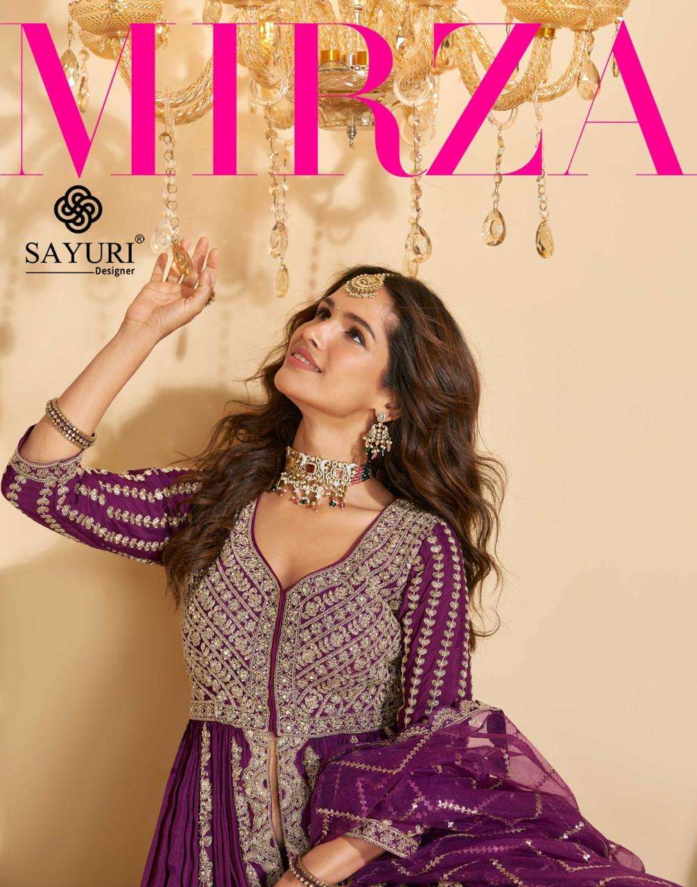 Sayuri Designer Mirza Chinon Silk Heavy Embroidery work Long...