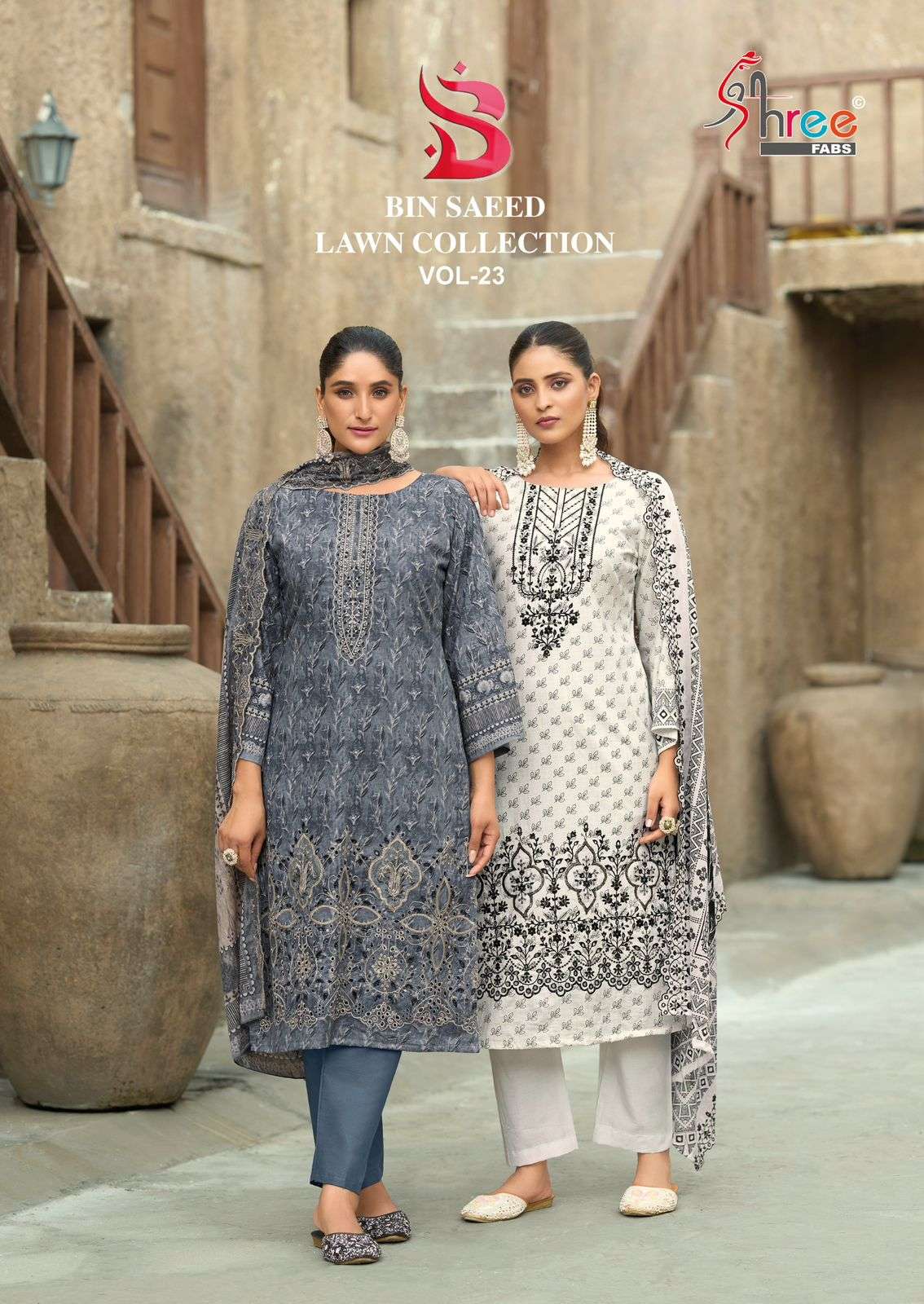 SHREE FABS BIN SAEED LAWN COLLECTION VOL 23 PURE LAWN COTTON...