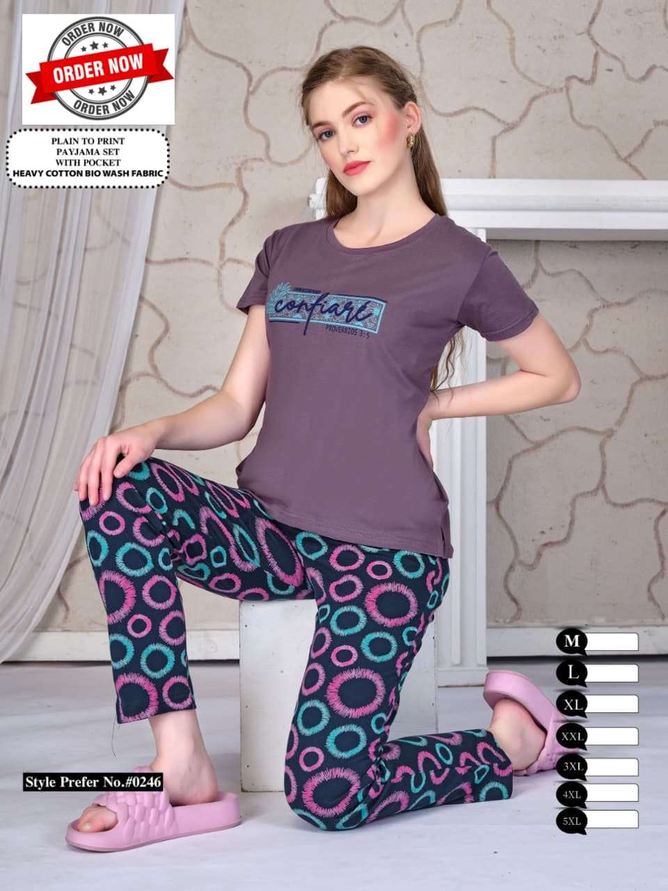 SUMMER SPECIAL AT0246 DAILY WEAR GIRL PAYJAMA WITH POCKET NI...