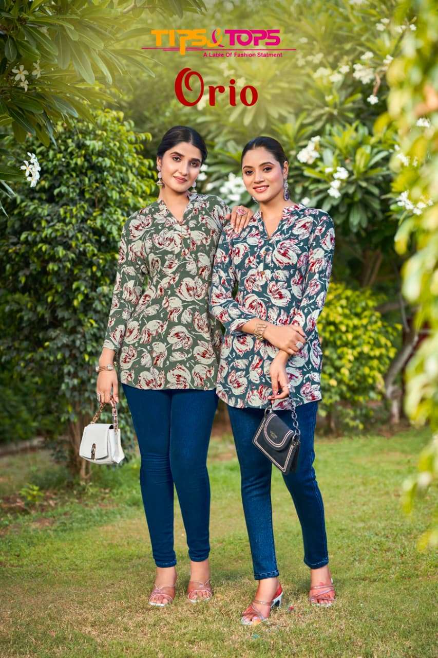 TIPS & TOPS ORIO RAYON WRINKAL PRINT SHORT TOP FOR GIRL REGU...
