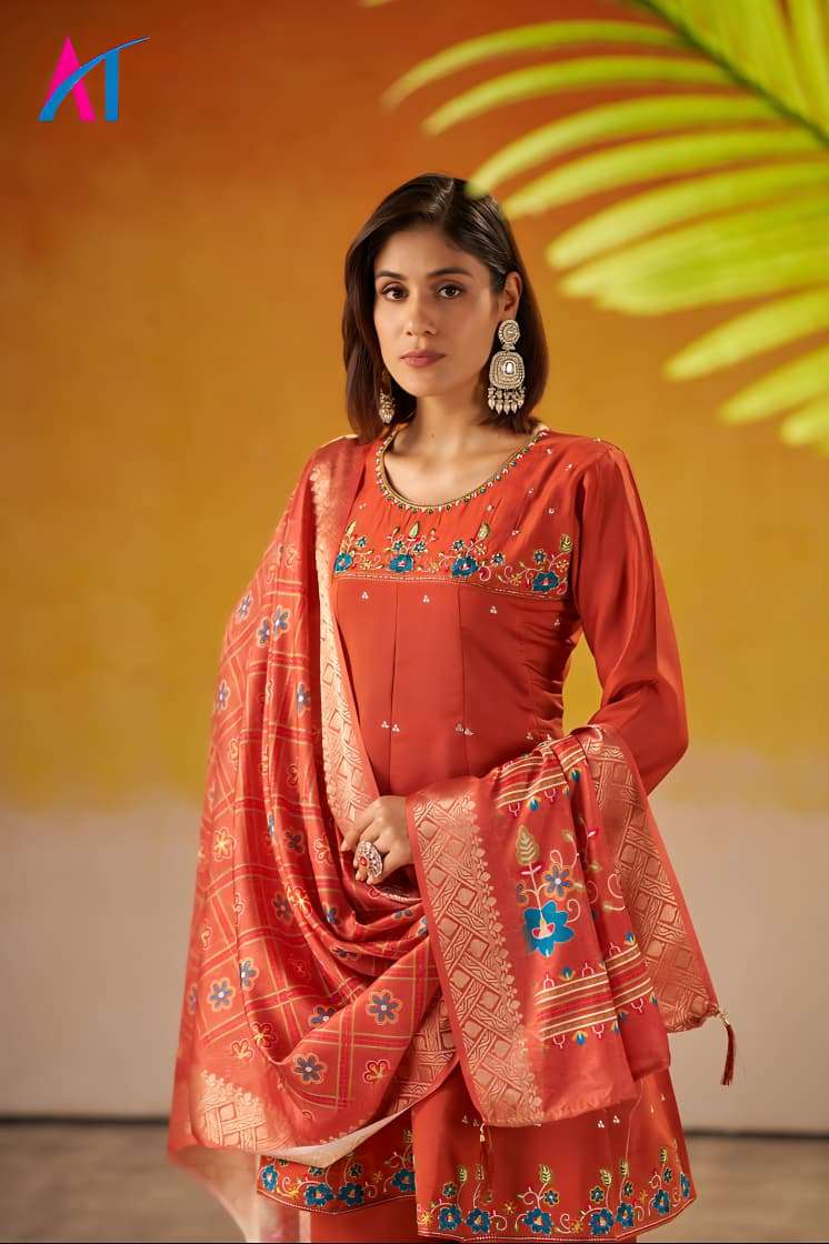 TRENDING TRADITIONAL SILK EMBROIDERY WORK PALAZZO SUIT WEAR ...
