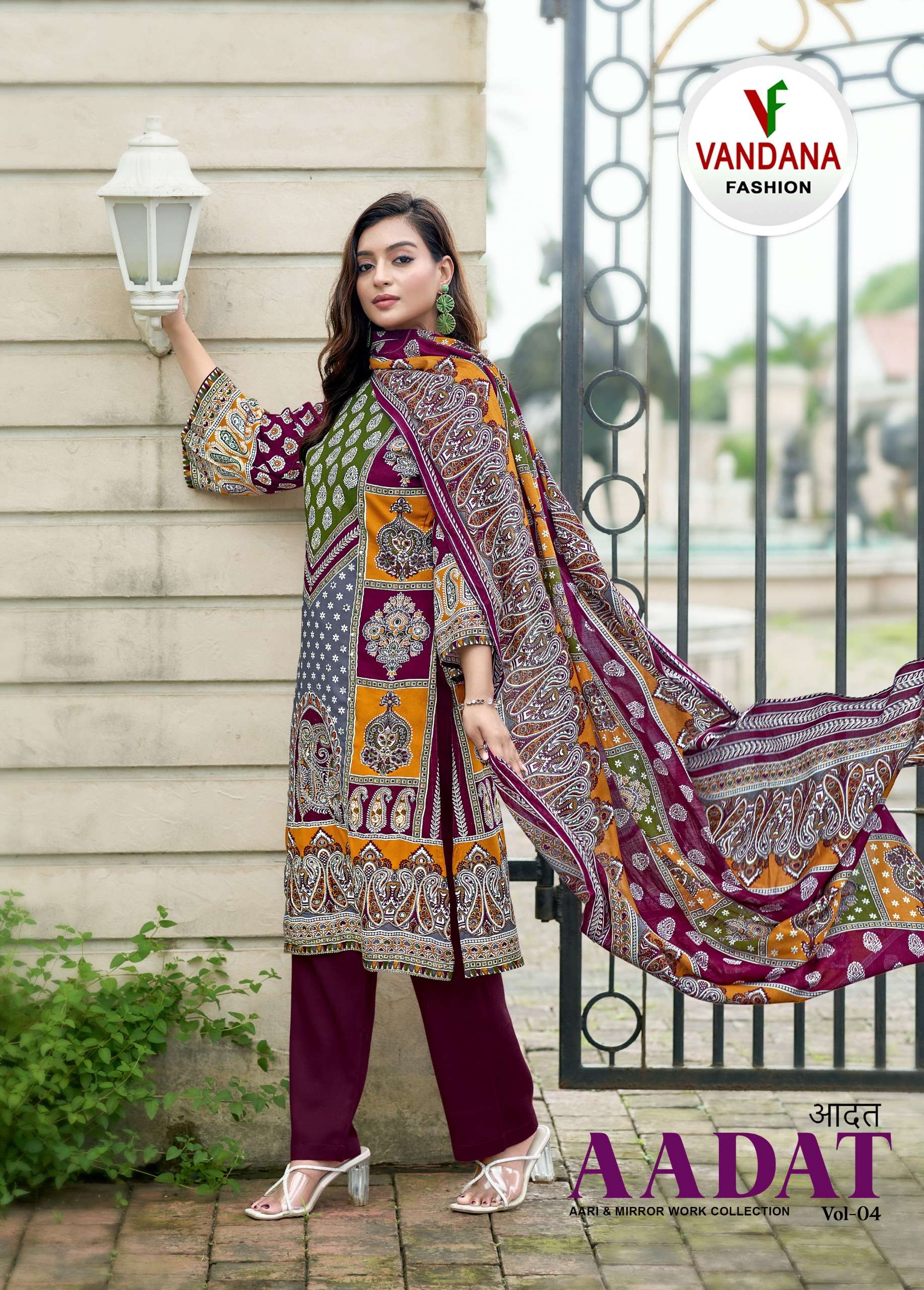 VANDANA FASHION AADAT VOL 4 HEAVY RAYON EXCLUSIVE DESIGN SUI...