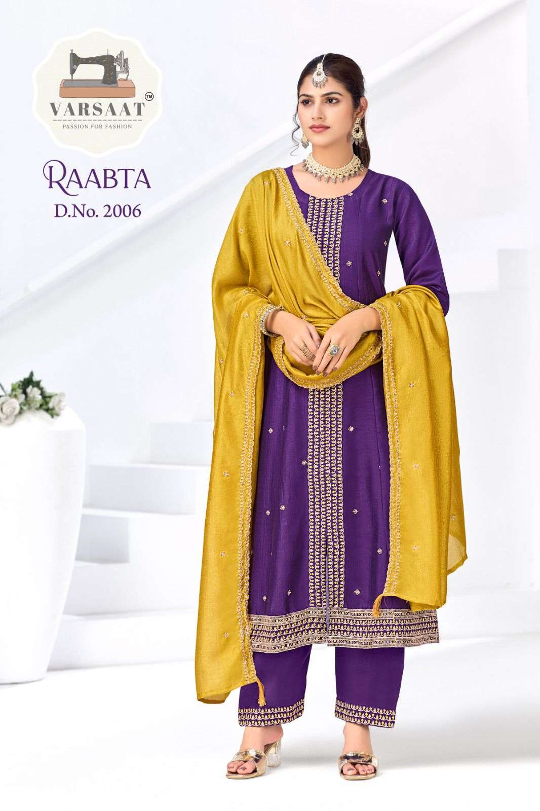 VARSAAT RAABTA VICHITRA SILK WORK ANARKALI SUIT COLLECTION F...