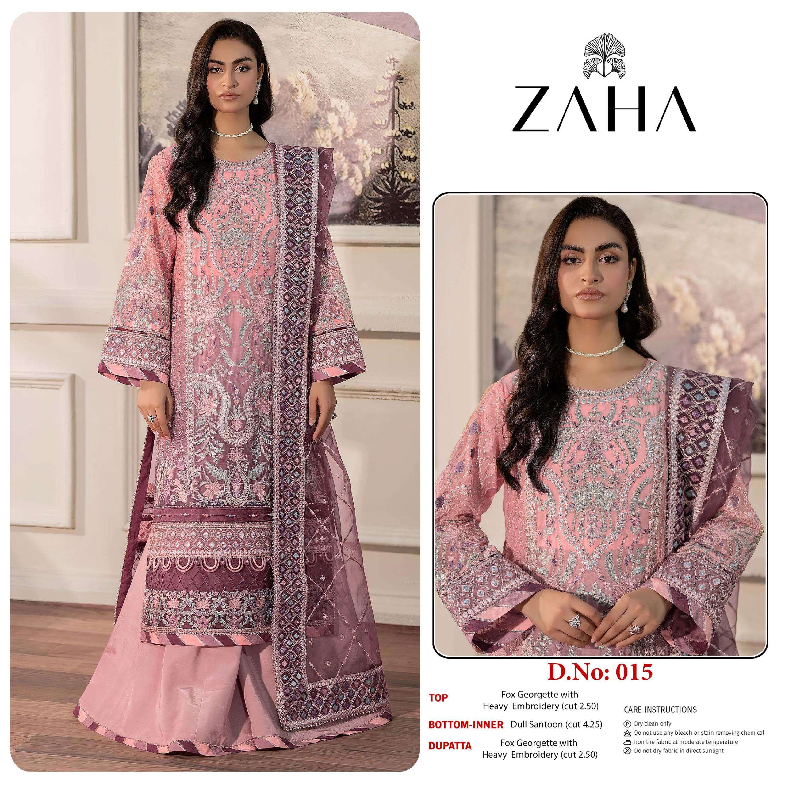 ZAHA SN 014 15 GEORGETTE WITH HEAVY EMBROIDERY PAKISTANI SUI...