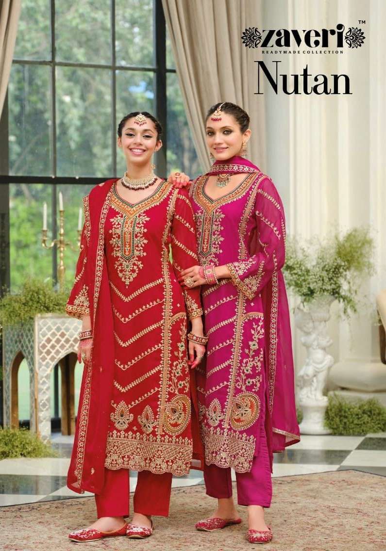 ZAVERI NITAN SOFT ORGANZA EMBROIDERY WORK PRETTY SUIT FOR WO...