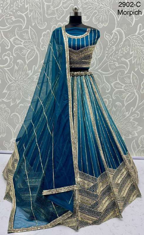 2902 WEDDING & PARTY WEAR STYLE MOTIF AND CRYSTAL PIPE WORK ...