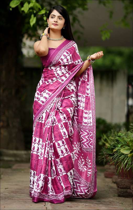 78 MISS JULIYANA FAMOUS JAIPUR BAGRU COTTON PRINTED SAREE QU...