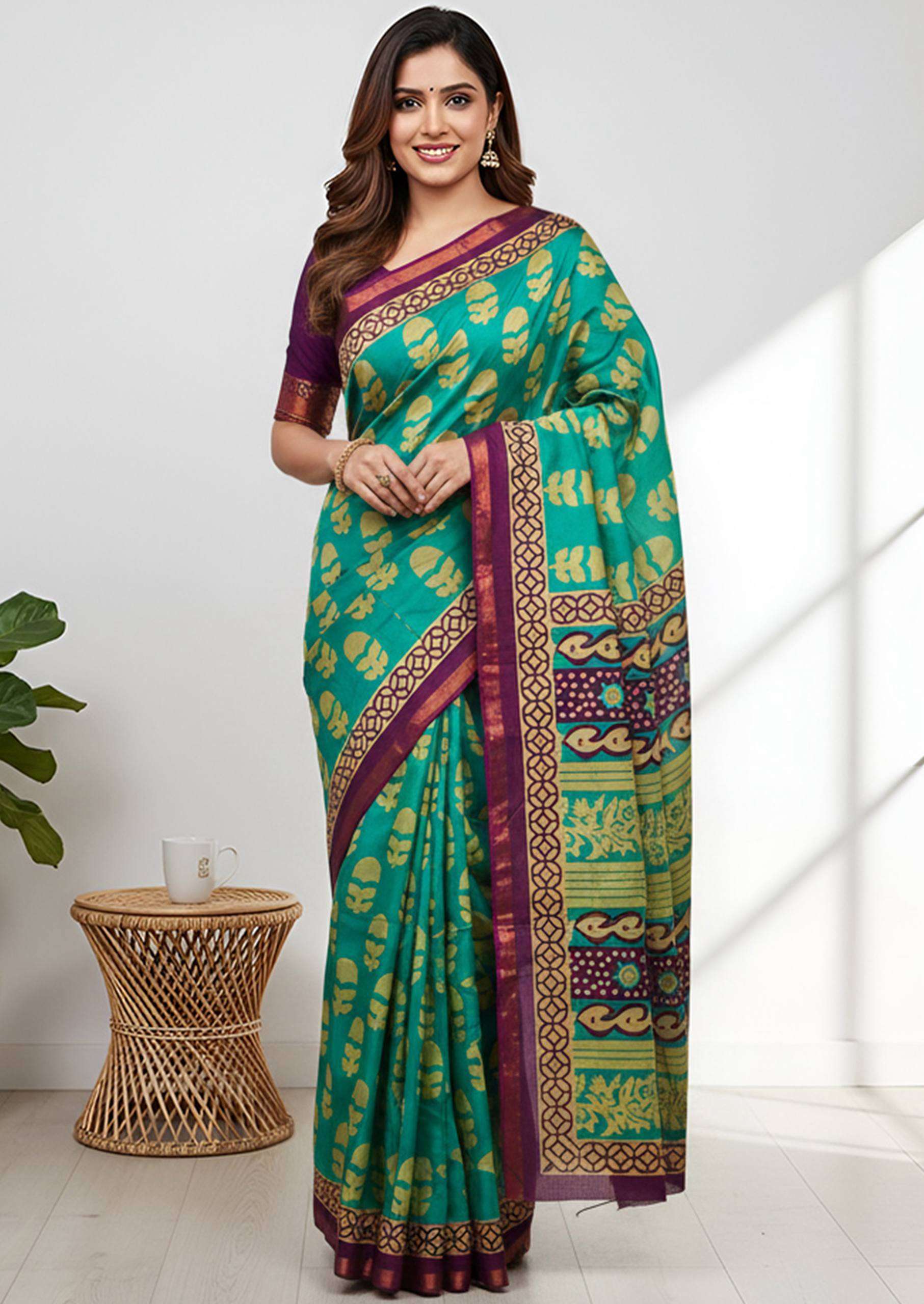 79 SUDHA ZARI BODAR SIMILAR DAILY WEAR MULMUL COTTON SAREE W...
