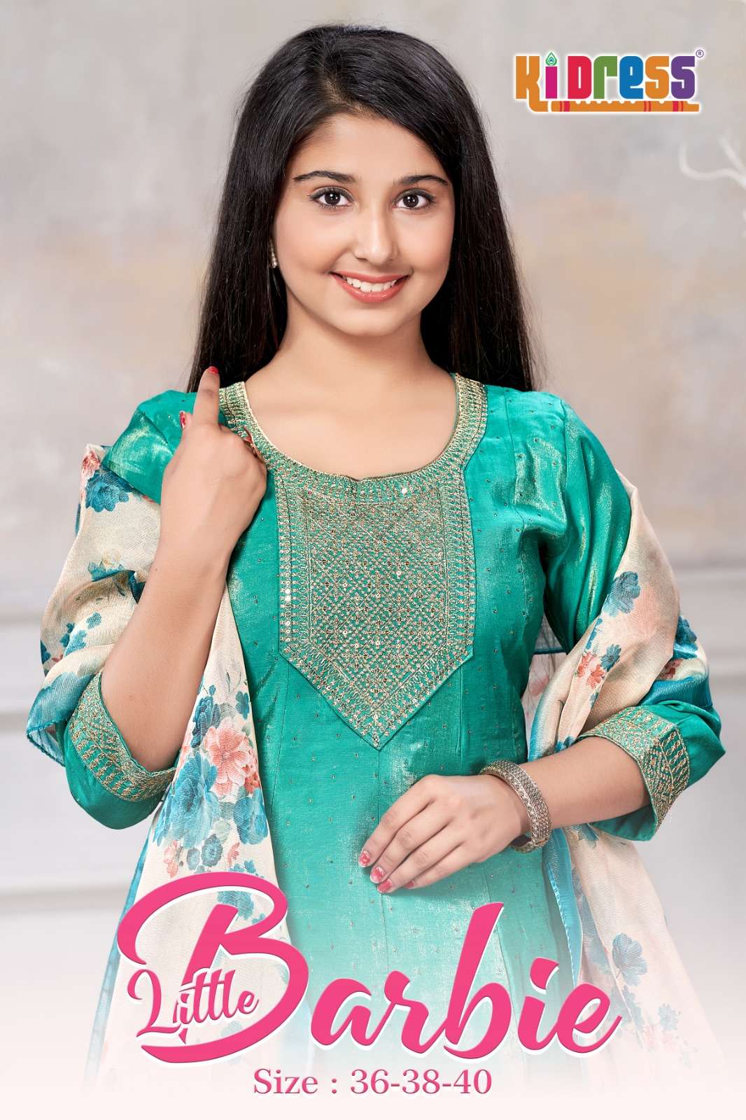 AANCHI LITTLE BARBIE KIDS WEAR 3 PCS SET FLAIR CONCEPT KURTI...