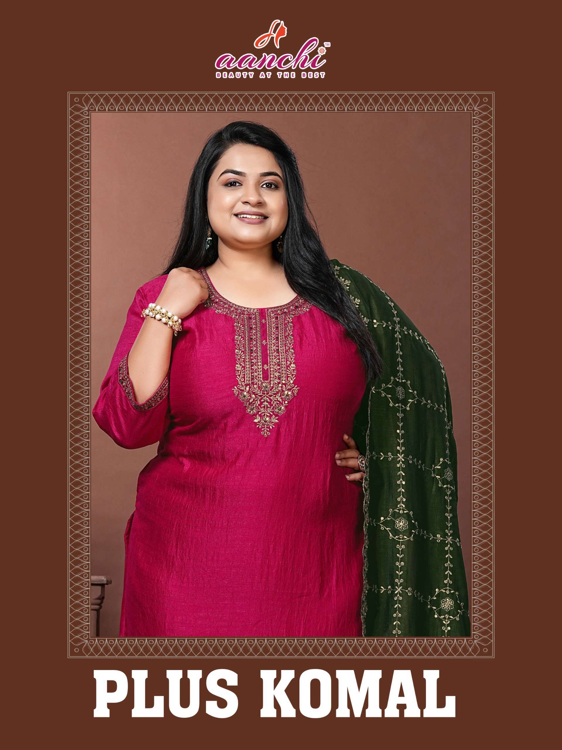 AANCHI PLUS KOMAL VICHITRA SILK BIG SIZE DESIGNER SALWAR KAM...
