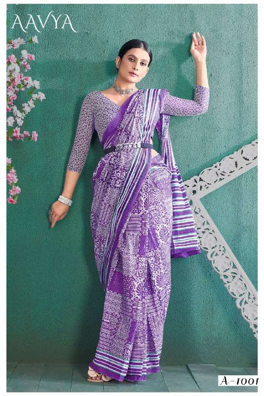 AAVYA APPROX PURE COTTON BAGRU PRINT SAREES WITH COTTON BLOU...