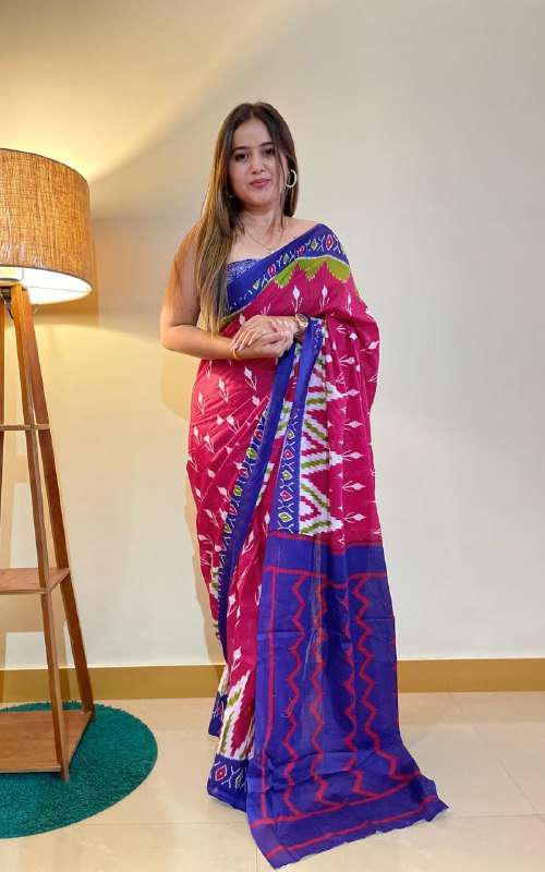 AJRAKH COTTON PURE COTTON JAIPUR BLOCK PRINT SAREES WITH UNS...