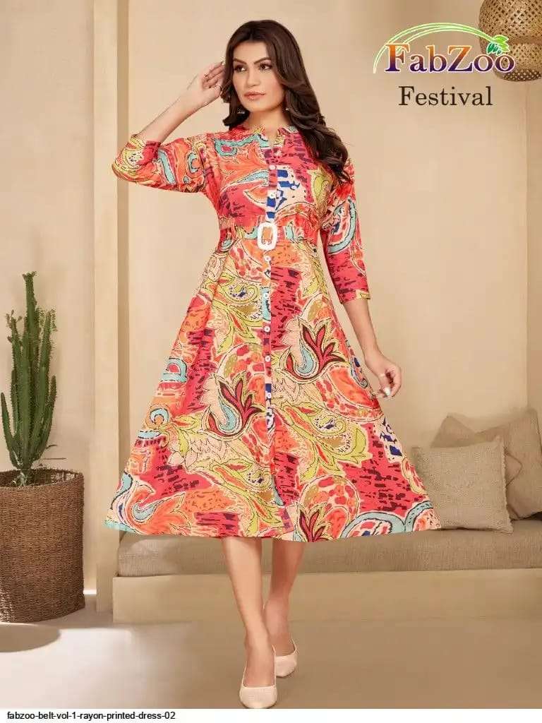 FABZOO FESTIVAL FANCY LONG FROCK STYLE ONE PIECE KURTI COLLE...