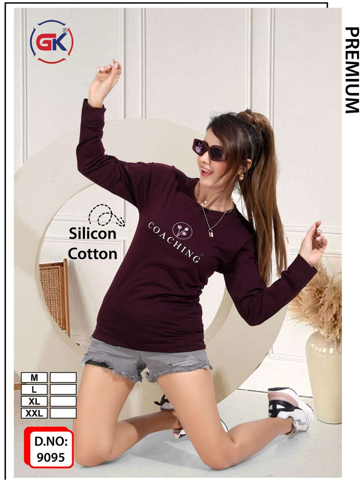 GK 9095 COMFORT DAILY WEAR WOMEN FULL SLEEVEESS T SHIRT COLL...