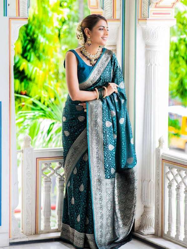 INDIAN TRADITIONAL MODAL SAREE RICH PALLU JACQUARD DESIGN SA...
