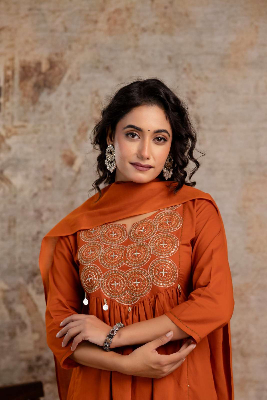K 357 A LINE RAJWADI WORK KURTI SUIT FOR GIRL PARTY WEAR GOO...