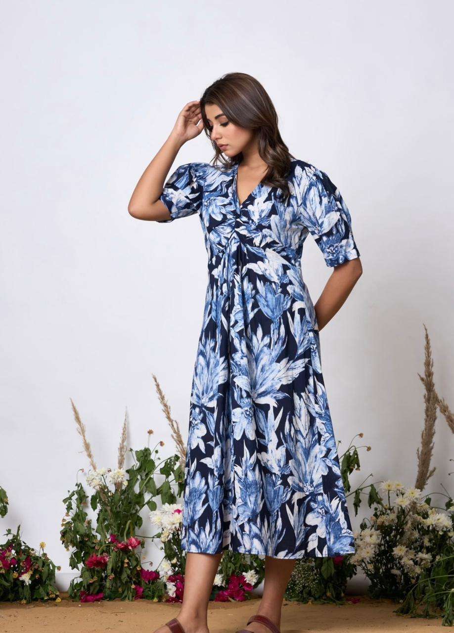 K 361 WESTERN FASHION DOOR PREMIUM COTTON ONE PIECE DRESS WI...