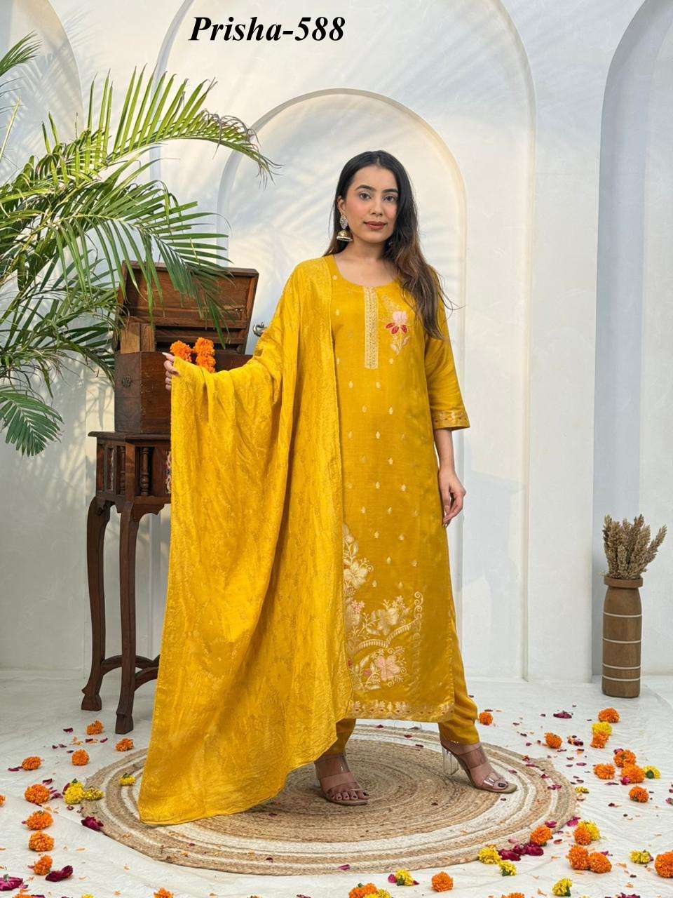 K 377 DIWALI TRADITIONAL FANCY JACQUARD PRINT SALWAR SUIT CO...