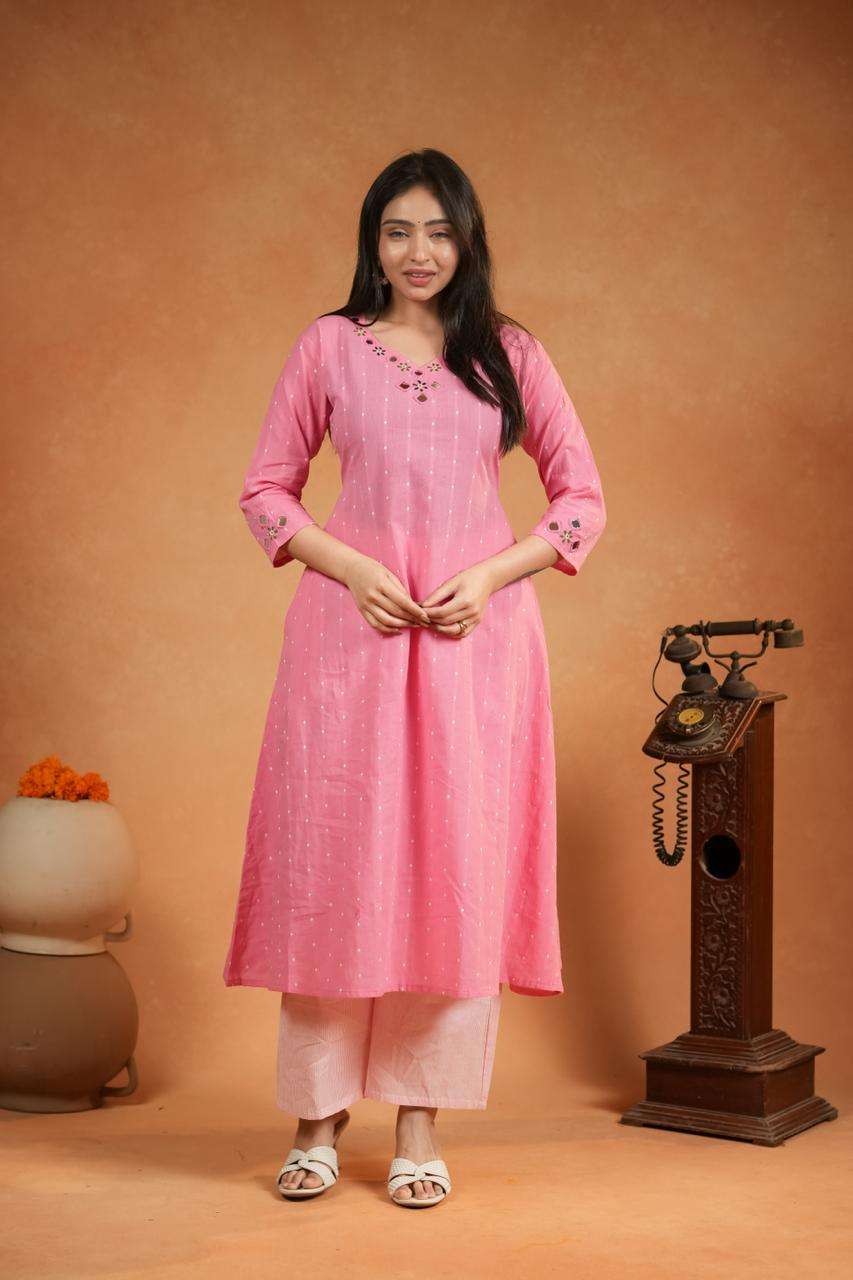 K 399 PURE HANDLOOM COTTON WITH MIRROR WORK KURTI PANT CORD ...