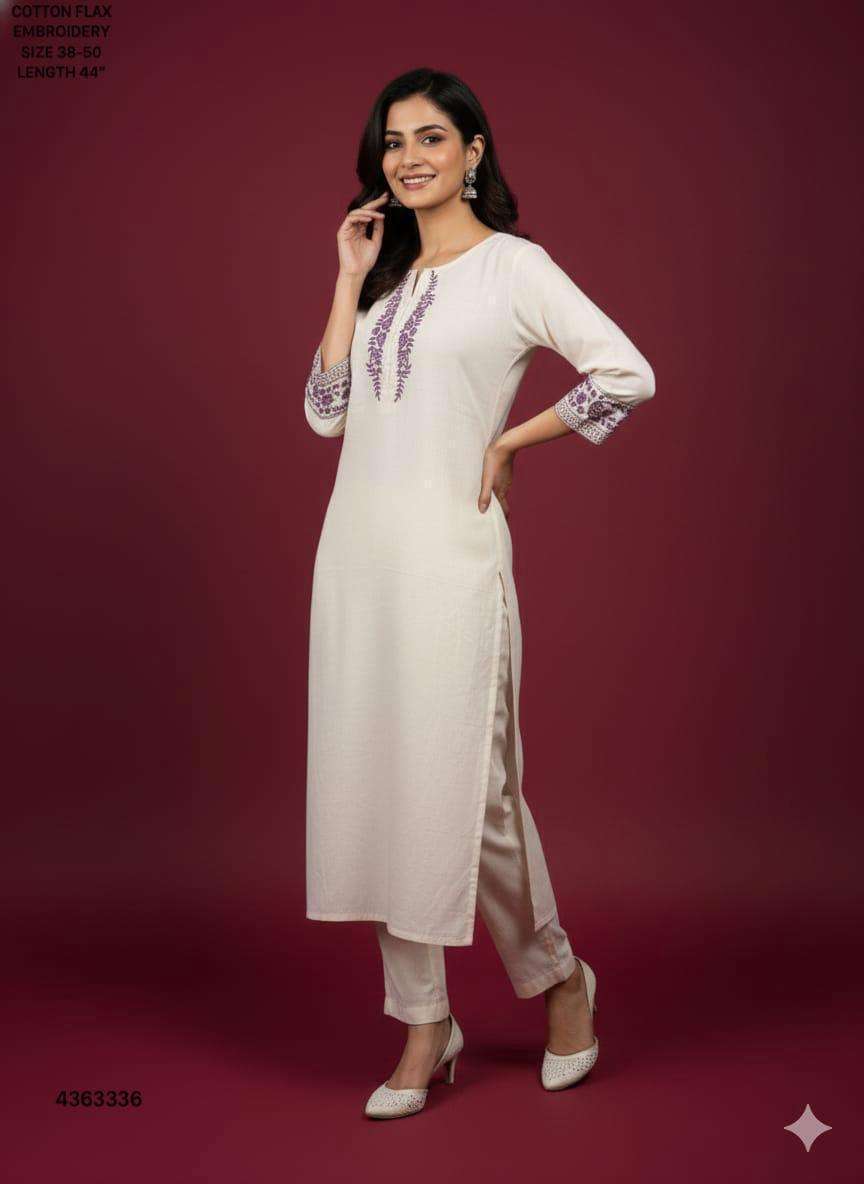 K 400 BRANDED READYMADE COTTON FLAX KURTI COLLECTION DAILY C...