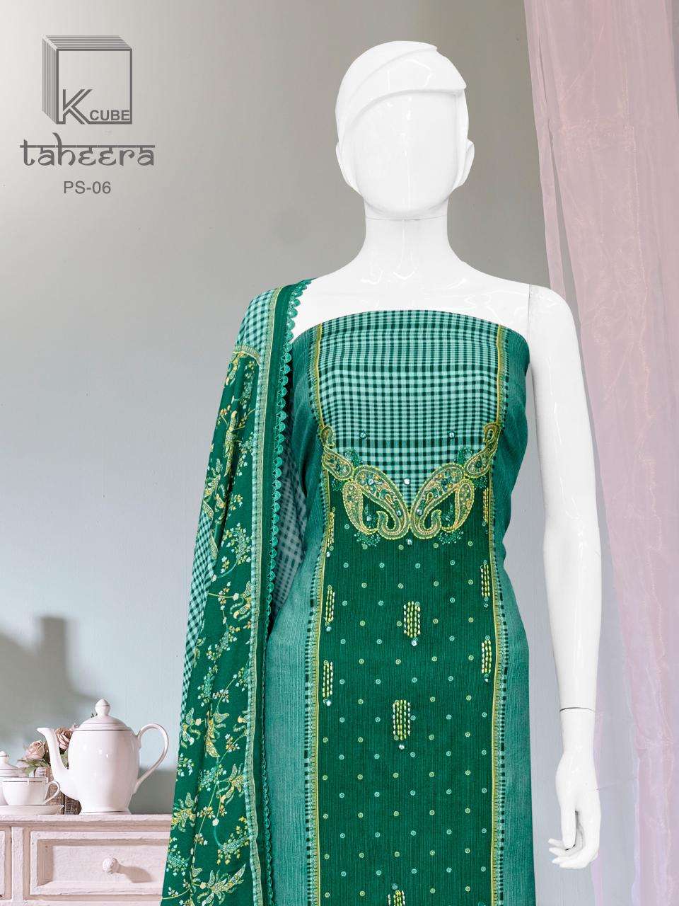 K CUBE TAHEERA PURE PASHMINA DIGITAL PRINT WITH KALIMUNDI WO...