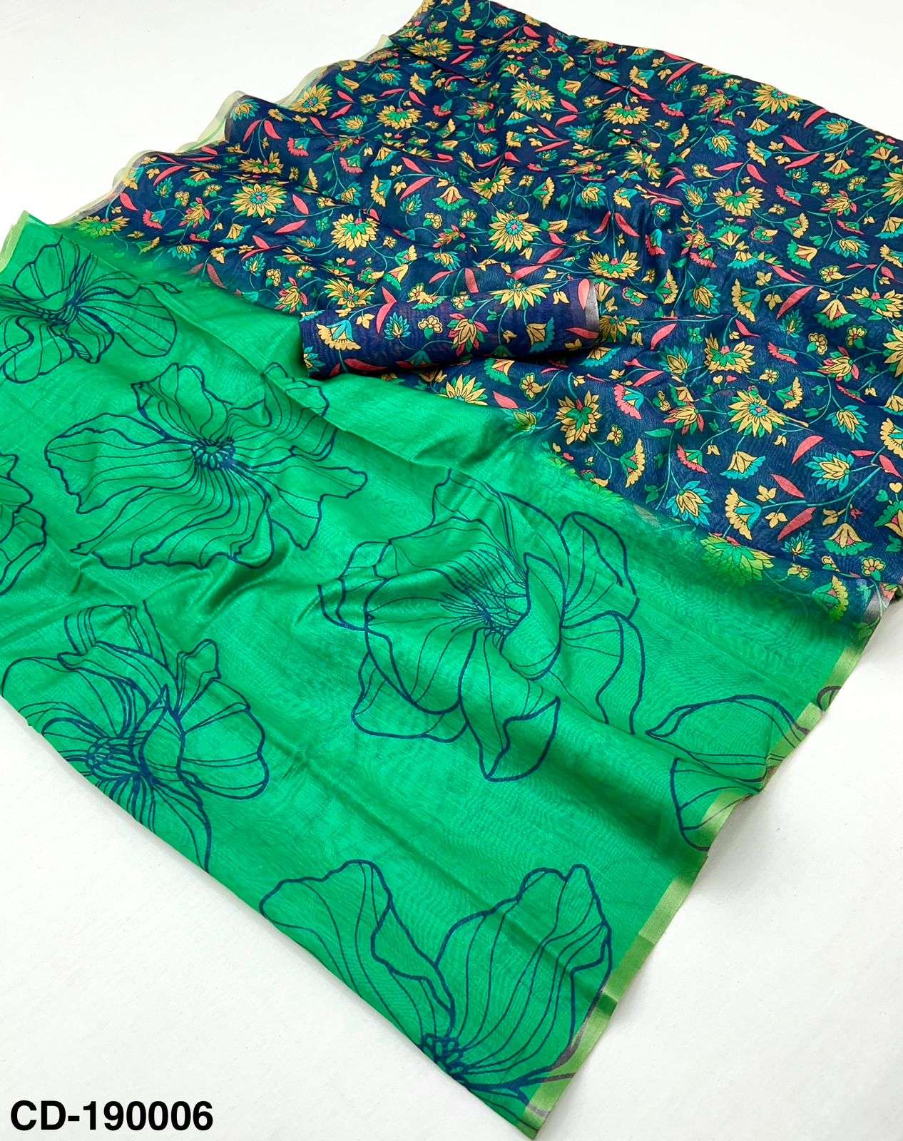 Kazari saress Chanderi linen fancy printed saree best collec...