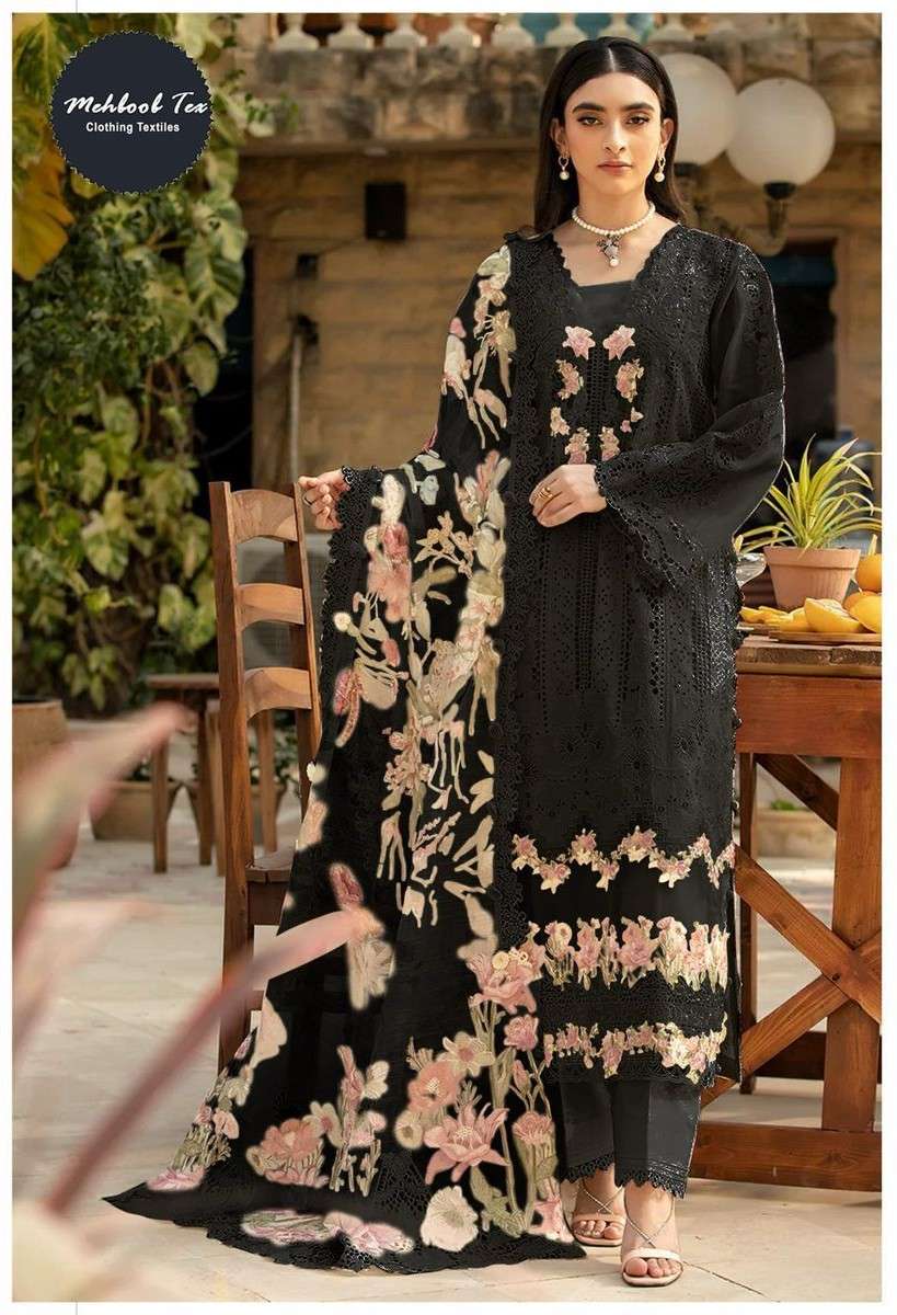 MEHBOOB TEX OMBRE PREMIUM VOL 1676 HEAVY EMBROIDERY BLACK PA...