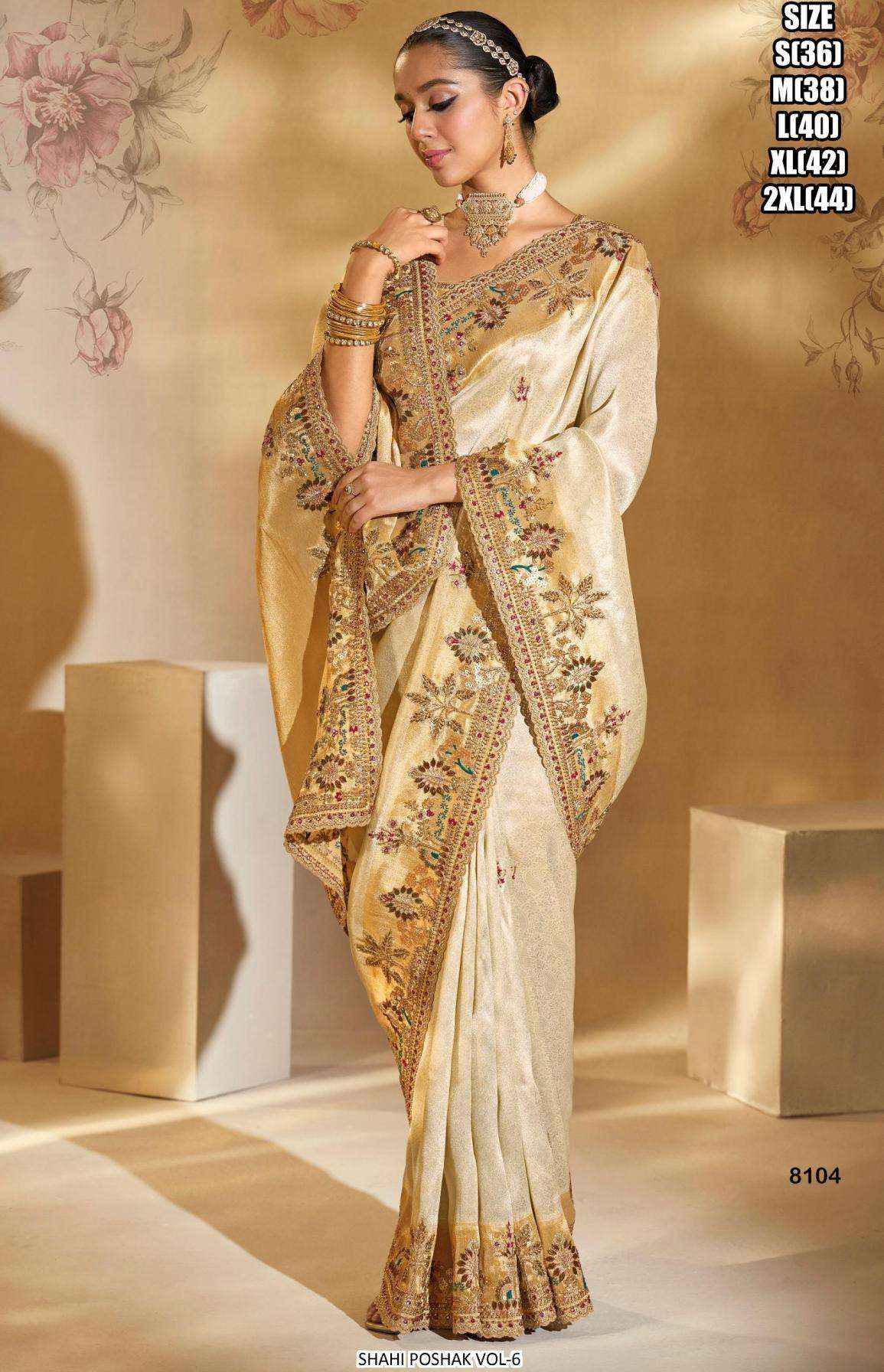 MN Shahi Poshak Vol 6 Heavy Bridal Look Silk Fabric Designer...