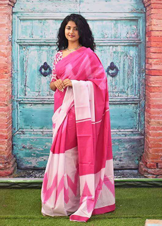 PANGHAT N PURE COTTON JAIPUR BLOCK PRINT SAREES WITH BLOUSE ...