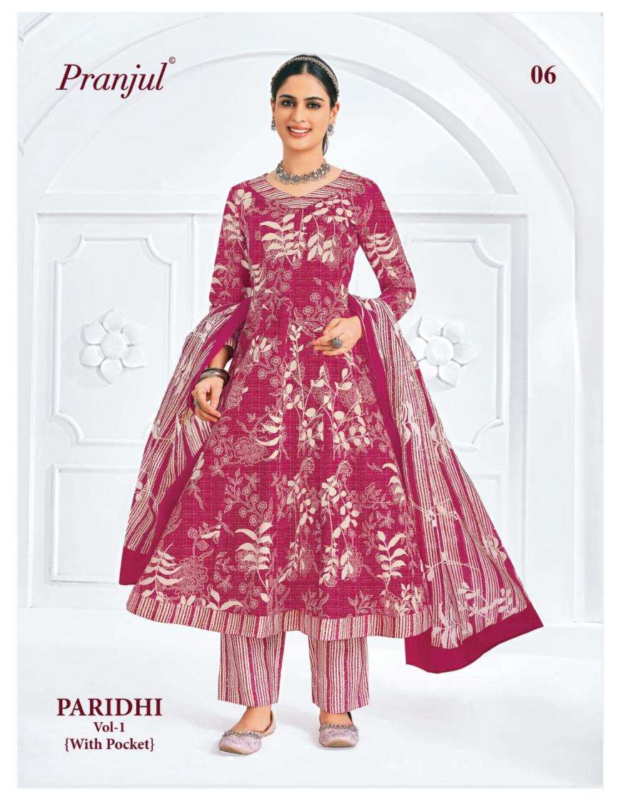 PRANJUL PARIDHI VOL 1 ANARKALI STYLE RUND KURTI SUIT TO DAIL...