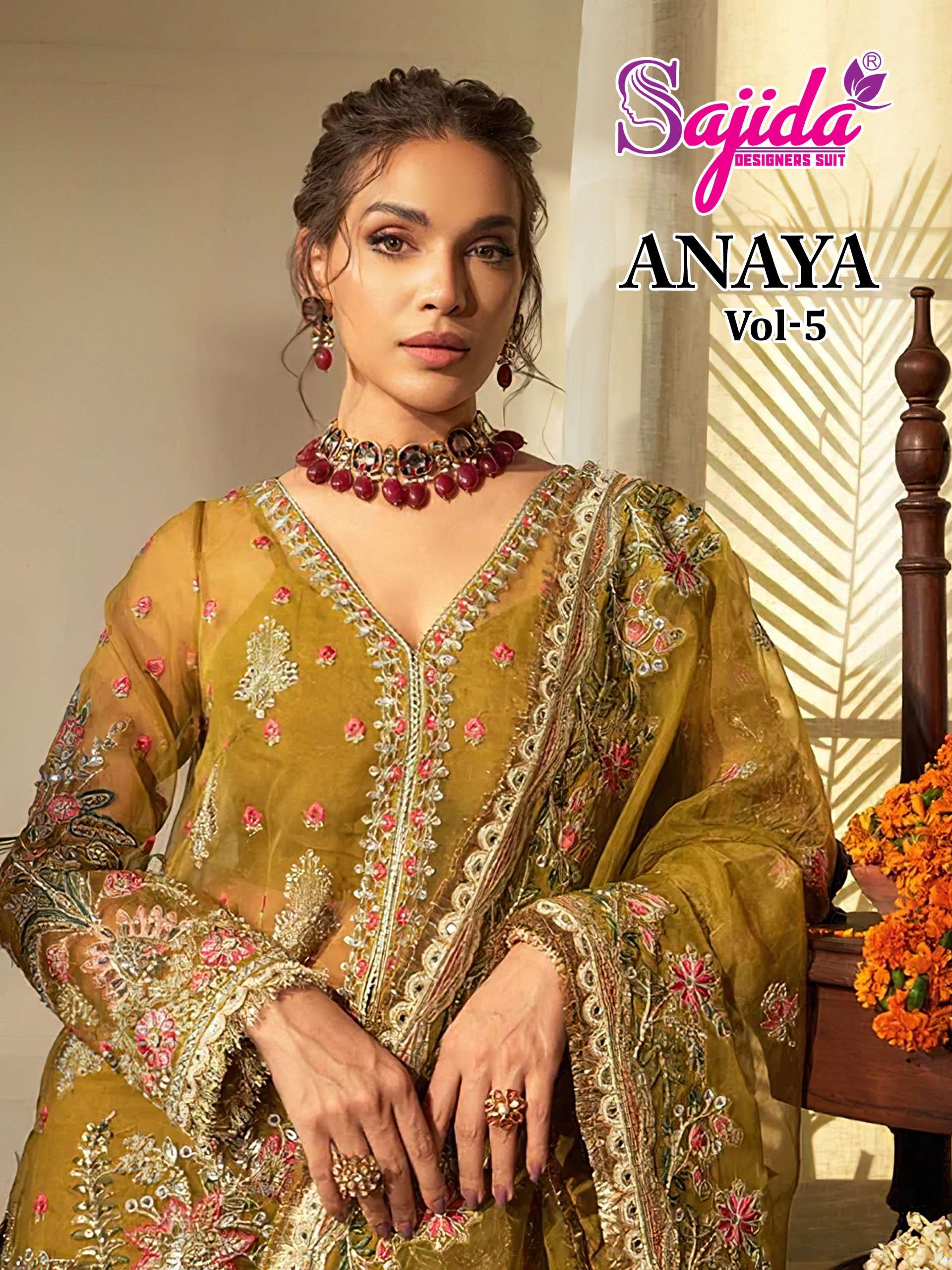 SAJIDA DESIGNERS SUIT ANAYA VOL 5 VERY BEAUTIFUL PAKISTANI S...