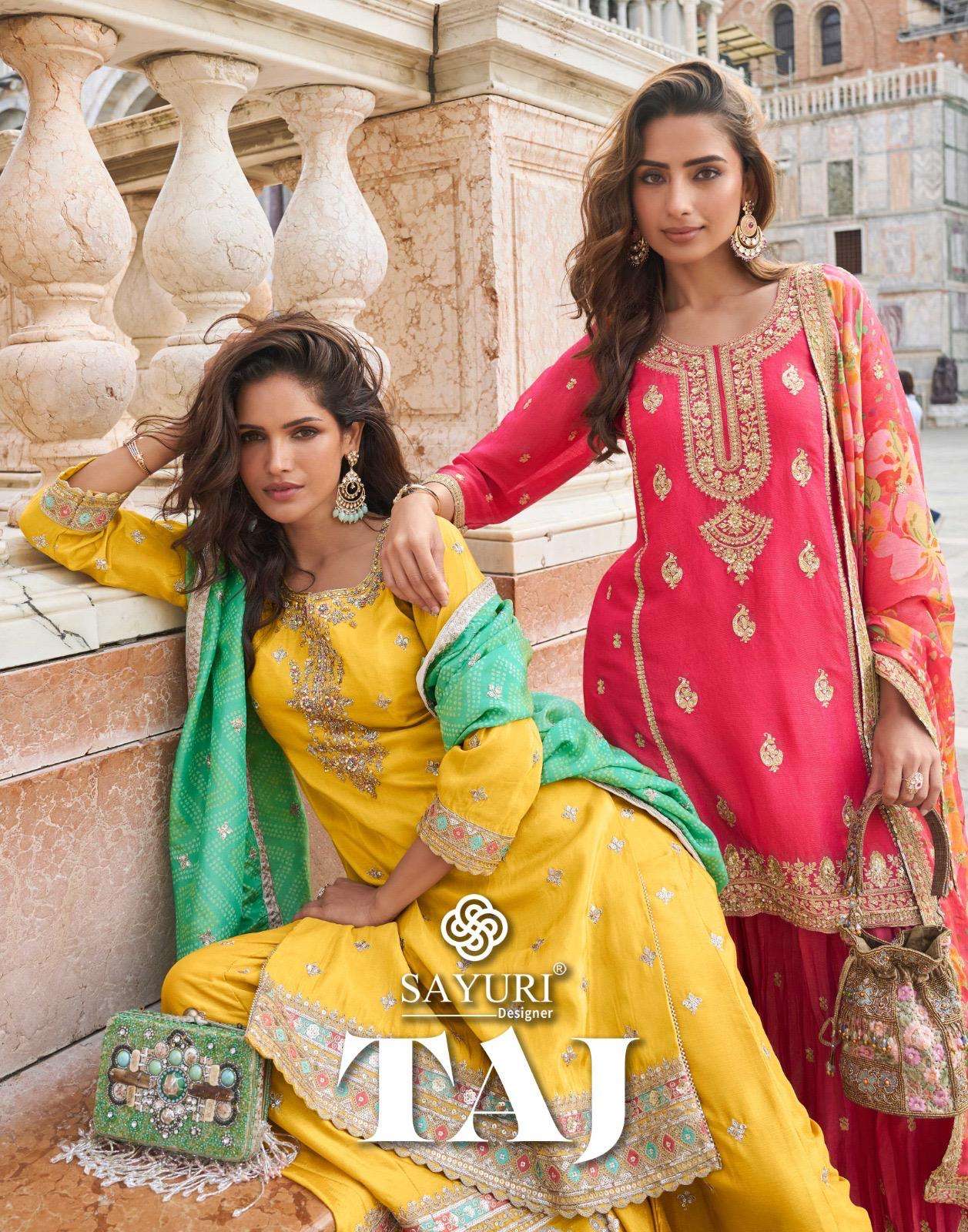 Sayuri Designer Taj Simar silk readymade festival special sa...