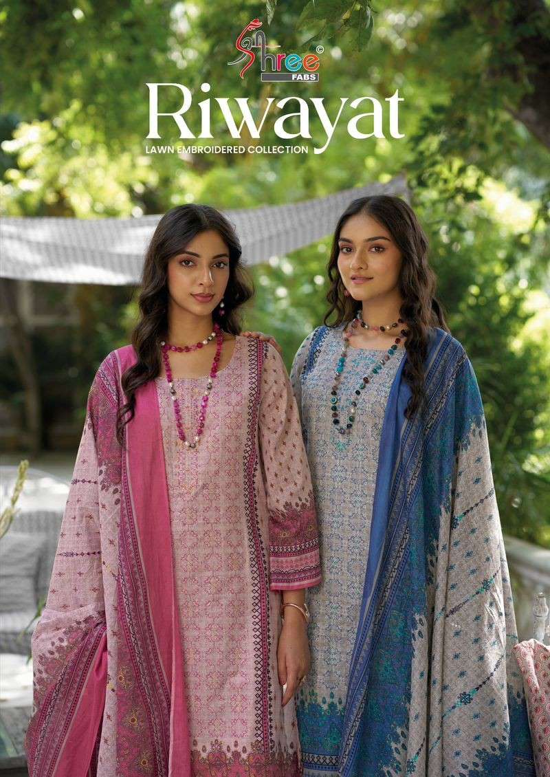 SHREE FABS RIWAYAT LAWN EMBROIDERED COLLECTION 2025 BRAND CO...