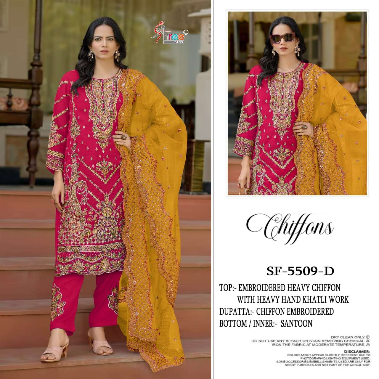 SHREE FABS SF 5509 WEDDING WEAR DESIGNER CHIFFON HEAVY WORK ...