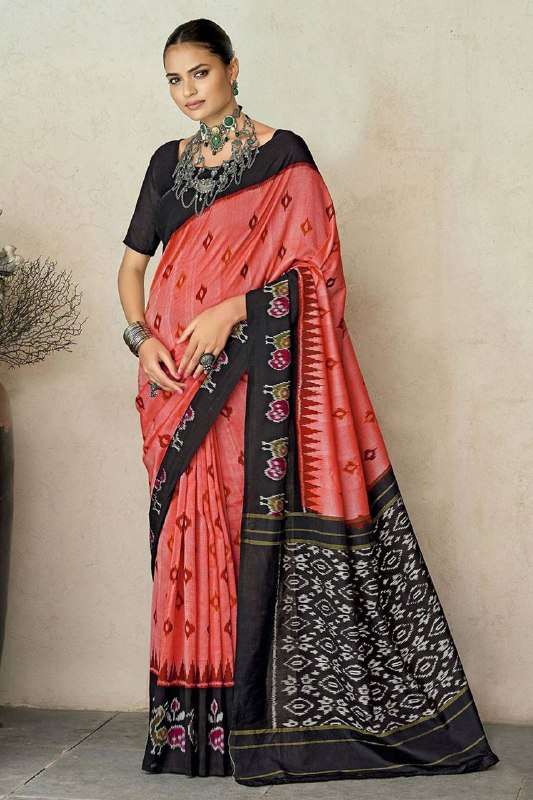 SM 589 PURE COTTON FANCY BAGRU PRINT IKKAT TEST SAREES WITH ...