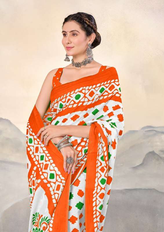 TIRNGA COTTON TIRANGA SAREE INDIAN TRADITIONAL COLLECTION BE...