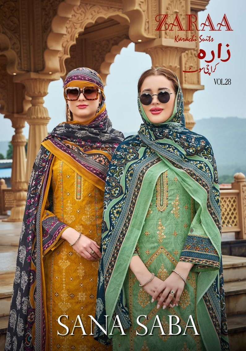 ZARAA PRINT SANA SABA VOL 28 NEW PATTERN FESTIVAL OUTFIT COT...