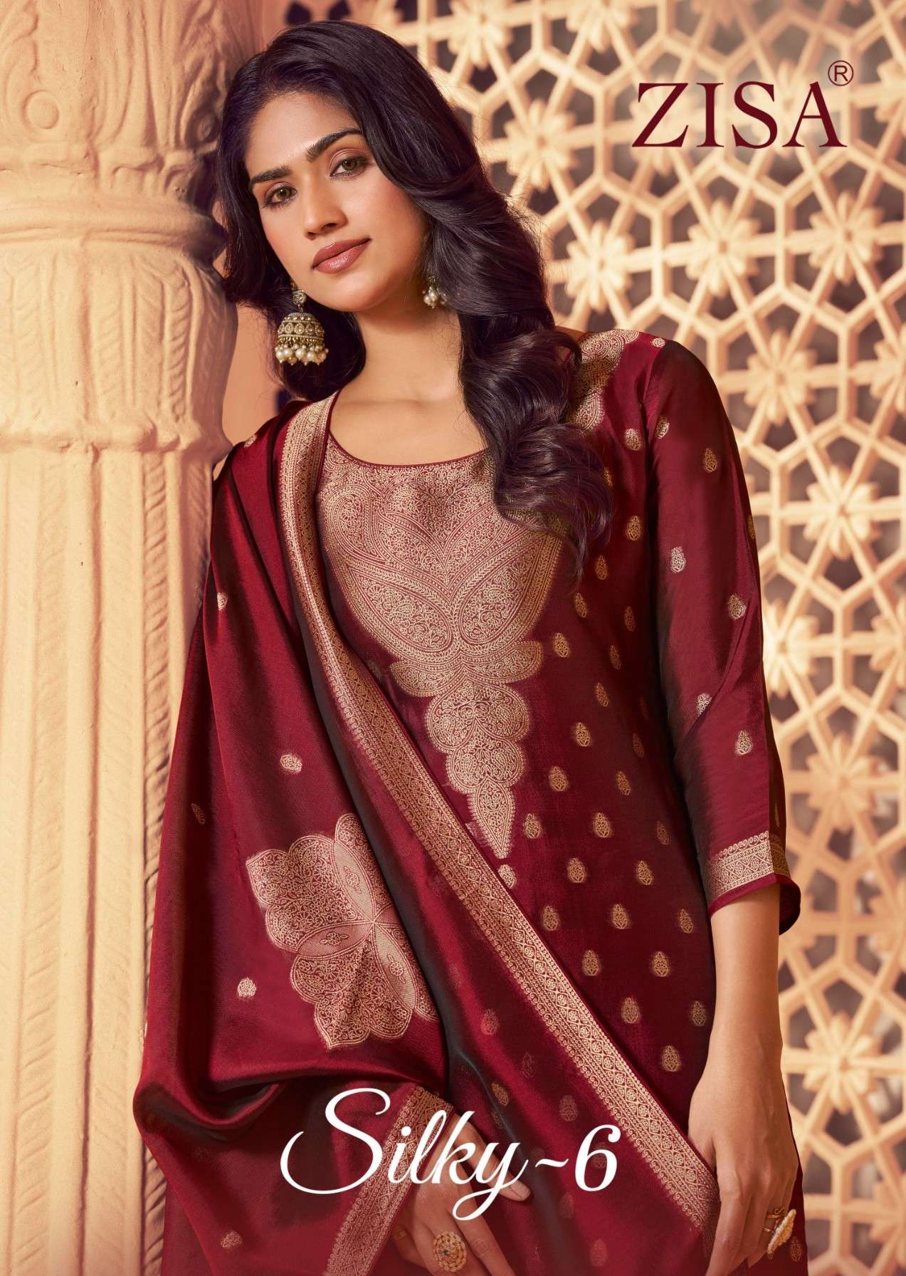 ZISA SILKY VOL 6 BAMBERG SILK JACQUARD PRINT SALWAR SUIT NEW...