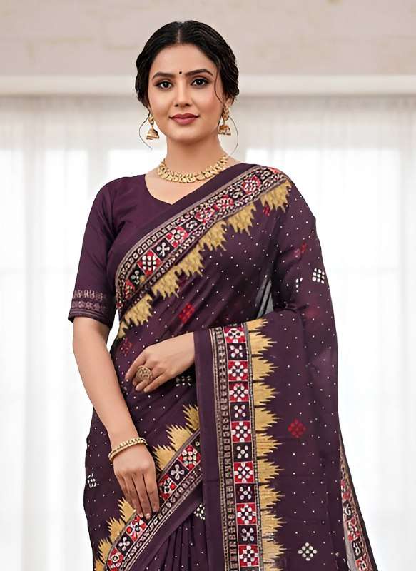 80 SAMBALPURI SUMMER COMFORT SAREE COTTON HAND PRINT SAMBALP...