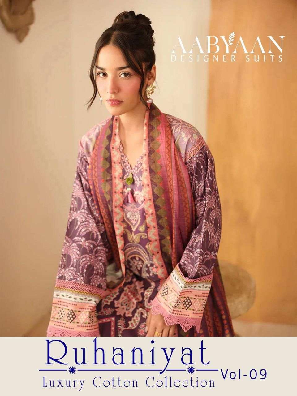 AABYAAN DESIGNER SUIT RUHANIYAT VOL 9 PAKISTANI HIT DESIGN T...