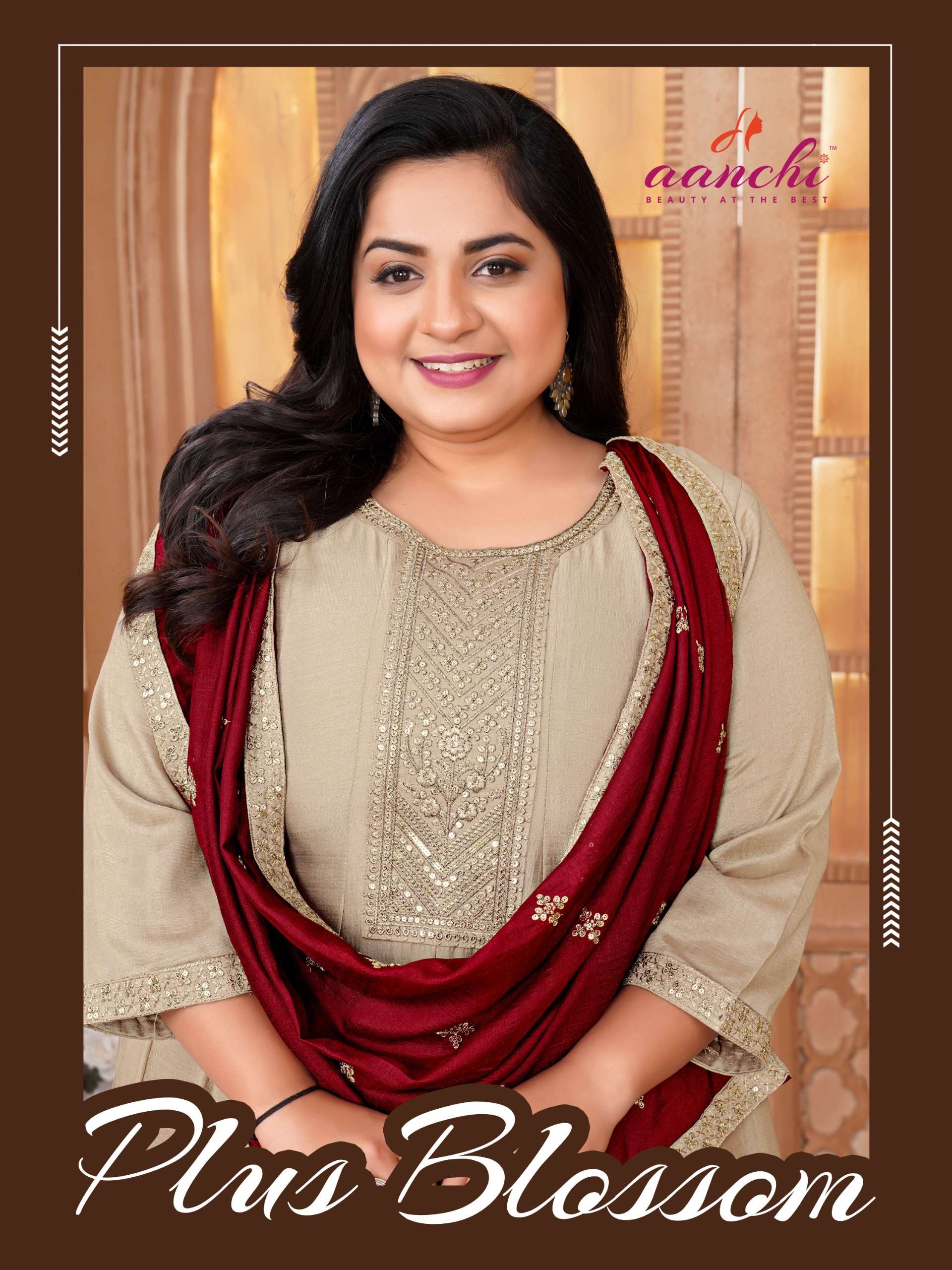 AANCHI PLUS BLOSSOM FLAIR CONCEPT STITCHED FAT WOMEN BIG SIZ...