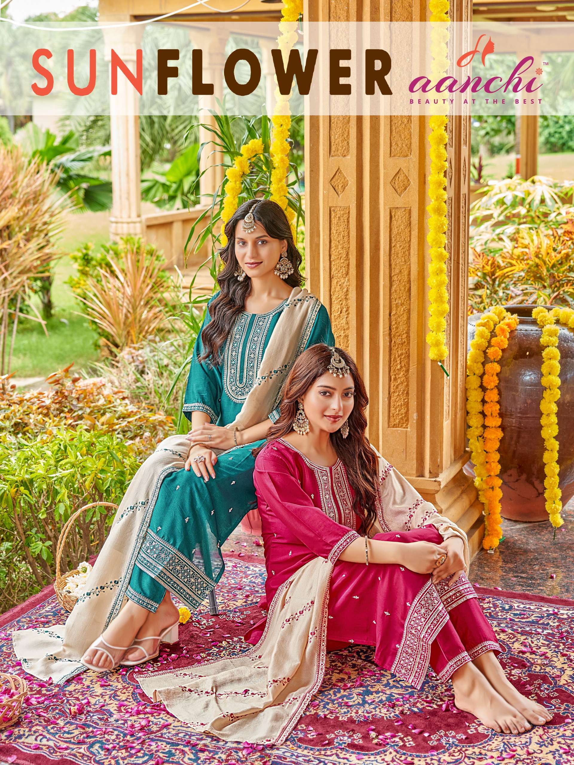 AANCHI SUNFLOWER STRAIGHT CONCEPT WEDDING & FESTIVAL DESIGNE...