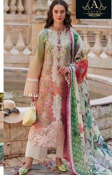 AZURE INDIAN TREND PAKISTANI OUTFIT COTTON MULTI COLOR SUIT ...
